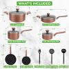 imageNutriChef 13 Pcs Nonstick Kitchen Cookware PFOAPFOSFree Heat Resistant Kitchenware Set wSaucepan Frying Pans Cooking Pots Casserole Lids ampamp Utensils Brown NCCWA13BRBrown