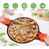 imageNutriChef 13Inch Flat Cast Iron Pizza Pan  Versatile PreSeasoned Round Cooking Griddle wBuiltIn Handles for Oven Grill Stove and Campfires  Includes 2 Heat Safe Silicone Grips