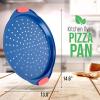 imageNutriChef 13Inch NonStick Pizza Tray  with Silicone Handle Round Steel Nonstick Pan with Perforated Holes Premium Bakeware Pizza Tray with Extended Handles Dishwasher Safe  Champagne GoldBlue