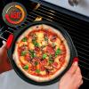 imageNutriChef 13Inch Nonstick Pizza Tray  Round Carbon Steel NonStick Pizza Pan with Perforated Holes Premium Bakeware Pizza Screen with Silicone Grip Handles Dishwasher Safe  NCBPIZ14 Pack