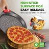 imageNutriChef 13Inch Nonstick Pizza Tray  Round Carbon Steel NonStick Pizza Pan with Perforated Holes Premium Bakeware Pizza Screen with Silicone Grip Handles Dishwasher Safe  NCBPIZ13 Pack