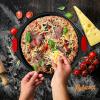 imageNutriChef 13Inch Nonstick Pizza Tray  Round Carbon Steel NonStick Pizza Pan with Perforated Holes Premium Bakeware Pizza Screen with Silicone Grip Handles Dishwasher Safe  NCBPIZ11 Pack