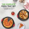imageNutriChef 13Inch Nonstick Pizza Tray  Round Carbon Steel NonStick Pizza Pan with Perforated Holes Premium Bakeware Pizza Screen with Silicone Grip Handles Dishwasher Safe  NCBPIZ12 Pack