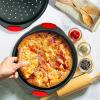 imageNutriChef 13Inch Nonstick Pizza Tray  Round Carbon Steel NonStick Pizza Pan with Perforated Holes Premium Bakeware Pizza Screen with Silicone Grip Handles Dishwasher Safe  NCBPIZ120 Pack