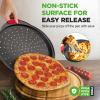 imageNutriChef 13Inch Nonstick Pizza Tray  Round Carbon Steel NonStick Pizza Pan with Perforated Holes Premium Bakeware Pizza Screen with Silicone Grip Handles Dishwasher Safe  NCBPIZ12 Pack