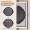 imageNutriChef 13Inch Nonstick Pizza Tray  Round Carbon Steel NonStick Pizza Pan with Perforated Holes Premium Bakeware Pizza Screen with Silicone Grip Handles Dishwasher Safe  NCBPIZ120 Pack