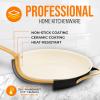 imageNutriChef 14Inch Professional Ceramic Frying Pan  ExtraLarge Skillet with Golden Titanium Handle NonStick Ceramic Coating StainResistant Easy to Clean Ideal for Home Cooking14 Frying Pan