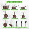 imageNutriChef 14Piece Pots and Pans Set Non Stick  Induction Cookware Set PFASFree Nonstick Cookware for All Cooktops Includes Kitchen UtensilsBrown