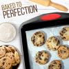 imageNutriChef 15Piece Baking Pan Set  Flexible Nonstick Coating Carbon Steel Bakeware  Professional Home Kitchen Bakeware with Stackable Cookie Sheet Trays and Red Silicone Handles BlackBlack
