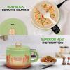 imageNutriChef 16 QT Portable Electric Rice Cooker ampamp Lunch Maker  MultiFunctional ampamp NonStick Ceramic Coating  Digital Control Panel  6 Cook Functions Rice Soup Stew Porridge ampamp More  GreenGreen
