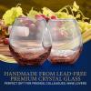 imageNutriChef 19 Ounce Stemless Wine Glasses For Red or White Wine Set of 4 For Party And Gifting Clear LeadFree and Ice Crack Design2 Glasses