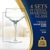 imageNutriChef 2 Sets of Crystal Martini GlassUltra ClearElegant Crystal Clear Wine Glass Pair100 Hand BlownDishwasher SafeGreat For DinnerPartiesWeddingAnd ELEGANT Occasions4 pack