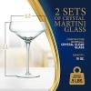 imageNutriChef 2 Sets of Crystal Martini GlassUltra ClearElegant Crystal Clear Wine Glass Pair100 Hand BlownDishwasher SafeGreat For DinnerPartiesWeddingAnd ELEGANT Occasions2 pack