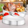 imageNutriChef 20quot Oval Roasting Pan with Rack and Lid  Premium Stainless Steel Roaster Dish w Wide Handles ampamp Removable Rack MultiUse Cookware for Turkey Chicken Stews ampamp More  Dishwasher Safe