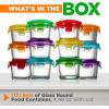 imageNutriChef 24Piece 12 Glass Food Storage Containers and 12 Lids 448oz Mini Stackable Meal Prep Round Containers  Microwave Freezer ampamp Dishwasher Safe For Baby Food Snacks Fruits Nuts ampamp More