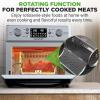 imageNutriChef 26L Electric Air Fryer Oven  1700W Countertop Rotisserie ampamp Air Fryer  360 Rotating Feature  10 Digital Menu Presets  Includes Drip Tray Air Frying Basket ampamp Bake Rack 15x16x14 Silver