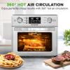 imageNutriChef 26L Electric Air Fryer Oven  1700W Countertop Rotisserie ampamp Air Fryer  360 Rotating Feature  10 Digital Menu Presets  Includes Drip Tray Air Frying Basket ampamp Bake Rack 15x16x14 Silver