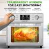 imageNutriChef 26L Electric Air Fryer Oven  1700W Countertop Rotisserie ampamp Air Fryer  360 Rotating Feature  10 Digital Menu Presets  Includes Drip Tray Air Frying Basket ampamp Bake Rack 15x16x14 Silver