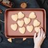 imageNutriChef 2Piece Baking Sheet Non Stick  Premium Carbon Steel Cookie Sheets for Baking  Large and Medium Baking Trays for Oven  BlackRose Gold