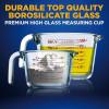 imageNutriChef 3 Pieces Measuring Cups  BPAFree Premium Heat Resistant Borosilicate Glass Measuring Cups w Handle Precise Measurement w Oz ampamp Ml Scale in 250ml 500ml ampamp 1000ml Microwave ampamp Oven Safe2 Sizes