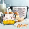 imageNutriChef 3 Pieces Measuring Cups  BPAFree Premium Heat Resistant Borosilicate Glass Measuring Cups w Handle Precise Measurement w Oz ampamp Ml Scale in 250ml 500ml ampamp 1000ml Microwave ampamp Oven Safe2 Sizes