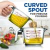 imageNutriChef 3 Pieces Measuring Cups  BPAFree Premium Heat Resistant Borosilicate Glass Measuring Cups w Handle Precise Measurement w Oz ampamp Ml Scale in 250ml 500ml ampamp 1000ml Microwave ampamp Oven Safe3 Sizes