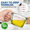 imageNutriChef 3 Pieces Measuring Cups  BPAFree Premium Heat Resistant Borosilicate Glass Measuring Cups w Handle Precise Measurement w Oz ampamp Ml Scale in 250ml 500ml ampamp 1000ml Microwave ampamp Oven Safe2 Sizes