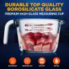 imageNutriChef 3 Pieces Measuring Cups  BPAFree Premium Heat Resistant Borosilicate Glass Measuring Cups w Handle Precise Measurement w Oz ampamp Ml Scale in 250ml 500ml ampamp 1000ml Microwave ampamp Oven Safe1000 ml