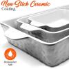 imageNutriChef 3Piece Ceramic Casserole Dish for Oven  Premium Lasagna Baking Pans w Nonstick Coating ampamp BuiltIn Handles  Dishwasher ampamp Microwave Safe  14quot x 8quot 10quot x 6quot 7quot x 5quot  RedGray
