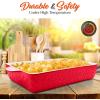 imageNutriChef 3Piece Ceramic Casserole Dish for Oven  Premium Lasagna Baking Pans w Nonstick Coating ampamp BuiltIn Handles  Dishwasher ampamp Microwave Safe  14quot x 8quot 10quot x 6quot 7quot x 5quot  RedRed
