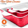 imageNutriChef 3Piece Ceramic Casserole Dish for Oven  Premium Lasagna Baking Pans w Nonstick Coating ampamp BuiltIn Handles  Dishwasher ampamp Microwave Safe  14quot x 8quot 10quot x 6quot 7quot x 5quot  RedRed