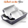 imageNutriChef 3Piece Ceramic Casserole Dish for Oven  Premium Lasagna Baking Pans w Nonstick Coating ampamp BuiltIn Handles  Dishwasher ampamp Microwave Safe  14quot x 8quot 10quot x 6quot 7quot x 5quot  RedRoyal Blue