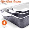 imageNutriChef 3Piece Ceramic Casserole Dish for Oven  Premium Lasagna Baking Pans w Nonstick Coating ampamp BuiltIn Handles  Dishwasher ampamp Microwave Safe  14quot x 8quot 10quot x 6quot 7quot x 5quot  RedRoyal Blue