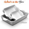 imageNutriChef 3Piece Ceramic Casserole Dish for Oven  Premium Lasagna Baking Pans w Nonstick Coating ampamp BuiltIn Handles  Dishwasher ampamp Microwave Safe  14quot x 8quot 10quot x 6quot 7quot x 5quot  RedGray