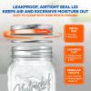 imageNutriChef 4Pack 16 oz Mason Jars with Lids  Thick Glass Canning Jars with Stainless Steel Lids  Ideal for DIY Spices Meal Prep Overnight Oats Jelly Jam Honey Candles Crafts ampamp More6 Pack