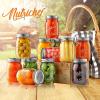 imageNutriChef 4Pack 16 oz Mason Jars with Lids  Thick Glass Canning Jars with Stainless Steel Lids  Ideal for DIY Spices Meal Prep Overnight Oats Jelly Jam Honey Candles Crafts ampamp More12 Pack