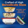 imageNutriChef 4Pack Glass Mixing Bowls with BPAFree Lids Stackable Nesting Salad Bowls 1QT 16QT 25QT ampamp 37QT Prepping and Baking Food Storage Set Dishwasher Freezer ampamp Microwave Safe