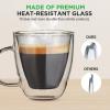imageNutriChef 52 Oz Espresso Cups Set Of 2 Double Walled Glass Coffee Mugs For Hot And Cold Drinks Insulated Glass Coffee Mugs With Handle4 Pcs