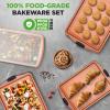 imageNutriChef 5Piece Bakeware Set  Premium NonStick Stackable Kitchen Baking Pans with Silicone Handles  Includes 3 Cookie Sheets Baking Pan ampamp Lid  Perfect for Cakes Cookies ampamp BrowniesSet of 25