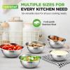imageNutriChef 6Piece Premium Stainless Steel Mixing Bowls  Heavy Duty Stackable Nesting Bowls  Kitchen Essentials for Food Prep Marinating Mixing Salad  Dishwasher SafeMixing Bowls without Lids