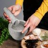 imageNutriChef 6quot Mortar and Pestle Set  Heavy Duty 100 Natural Unpolished Granite  Slip Resistant Molcajete Stone Bowl  Make Fresh Guacamole Salsa Crush Herbs ampamp Spices  2 Cup Capacity Gray