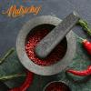 imageNutriChef 6quot Mortar and Pestle Set  Heavy Duty 100 Natural Unpolished Granite  Slip Resistant Molcajete Stone Bowl  Make Fresh Guacamole Salsa Crush Herbs ampamp Spices  2 Cup Capacity Gray