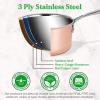 imageNutriChef 8 Pcs Stainless Steel Cookware Set  Kitchenware Pots ampamp Pans Set Stylish Kitchen Cookware wCast SS Handle TriPly Authentic Copper for Saucepan Casserole Frying Pan Lids  NCCW8SS