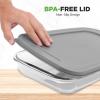 imageNutriChef 8Piece Glass Baking Dish Set with Lids  Stackable Rectangular Bakeware for Lasagna Casserole Meatloaf Leftovers ampamp Storages Oven Freezer ampamp Dishwasher Safe BPA Free lid BlueGray