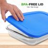 imageNutriChef 8Piece Glass Baking Dish Set with Lids  Stackable Rectangular Bakeware for Lasagna Casserole Meatloaf Leftovers ampamp Storages Oven Freezer ampamp Dishwasher Safe BPA Free lid BlueBlue