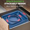 imageNutriChef 8Piece Nonstick Baking Pan Set  Premium Carbon Steel Bakeware w Silicone Handles  Includes Pizza Tray Loaf Pan 12Cup Muffin Pan RoundSquare Pans ampamp Cookie Sheet  Blue6 Piece Set