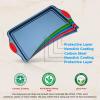 imageNutriChef 8Piece Nonstick Baking Pan Set  Premium Carbon Steel Bakeware w Silicone Handles  Includes Pizza Tray Loaf Pan 12Cup Muffin Pan RoundSquare Pans ampamp Cookie Sheet  Blue10Piece Set