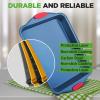imageNutriChef 8Piece Nonstick Baking Pan Set  Premium Carbon Steel Bakeware w Silicone Handles  Includes Pizza Tray Loaf Pan 12Cup Muffin Pan RoundSquare Pans ampamp Cookie Sheet  Blue6 Piece Set