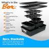 imageNutriChef 8Piece Nonstick Stackable Bakeware Set  PFOA PFOS PTFE Free Baking Pans Set wNonStick Coating 450F Oven Safe Round Cake Loaf Muffin WideSquare Pans Cookie Sheet GrayBlack