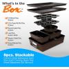imageNutriChef 8Piece Nonstick Stackable Bakeware Set  PFOA PFOS PTFE Free Baking Pans Set wNonStick Coating 450F Oven Safe Round Cake Loaf Muffin WideSquare Pans Cookie Sheet GrayBrown